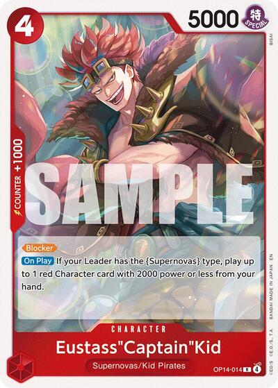 EustassCaptainKid OP14 014 Foil OP14 #OP14-014 (Near Mint Rare) One Piece Card Game: The Azure Sea's Seven