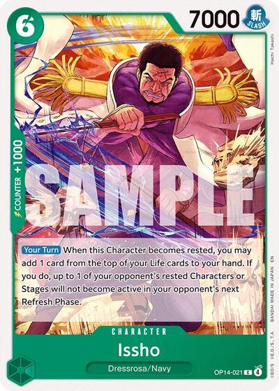 Issho OP14 021 OP14 #OP14-021 (Near Mint Common) One Piece Card Game: The Azure Sea's Seven