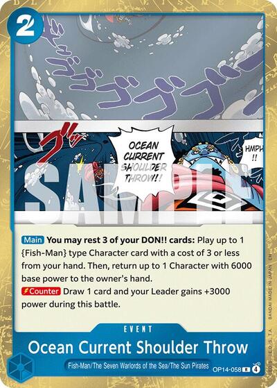 Ocean Current Shoulder Throw Foil OP14 #OP14-058 (Near Mint Rare) One Piece Card Game: The Azure Sea's Seven