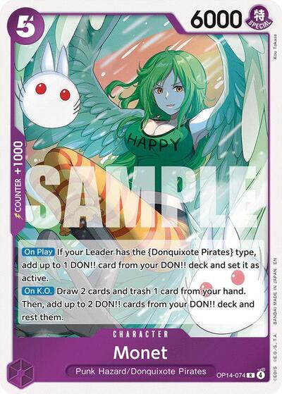 Monet Foil OP14 #OP14-074 (Near Mint Rare) One Piece Card Game: The Azure Sea's Seven