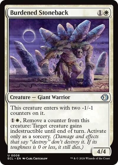 Burdened Stoneback ECL #8 (Near Mint Uncommon) Magic: The Gathering: Lorwyn Eclipsed