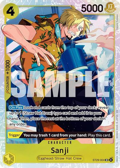 Sanji Foil ST-29 #ST29-004 (Near Mint Secret Rare) One Piece Card Game: Starter Deck 29: Egghead