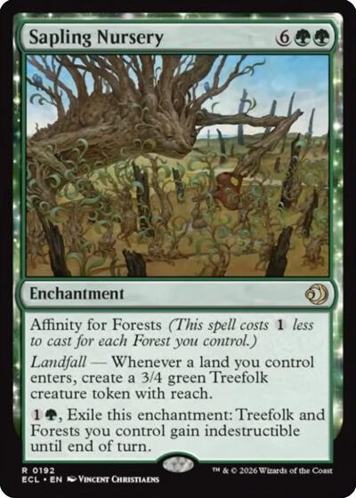 Sapling Nursery ECL #192 (Near Mint Rare) Magic: The Gathering: Lorwyn Eclipsed