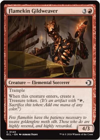 Flamekin Gildweaver ECL #140 (Near Mint Common) Magic: The Gathering: Lorwyn Eclipsed
