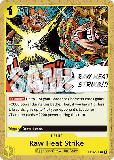 Raw Heat Strike ST-29 #ST29-015 (Near Mint Common) One Piece Card Game: Starter Deck 29: Egghead