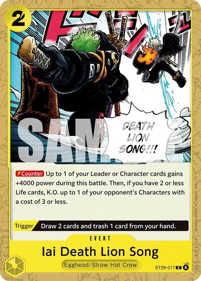 Iai Death Lion Song ST-29 #ST29-017 (Near Mint Common) One Piece Card Game: Starter Deck 29: Egghead