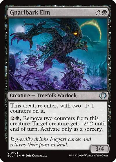 Gnarlbark Elm ECL #103 (Near Mint Uncommon) Magic: The Gathering: Lorwyn Eclipsed