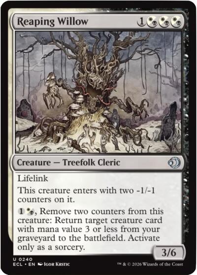 Reaping Willow ECL #240 (Near Mint Uncommon) Magic: The Gathering: Lorwyn Eclipsed