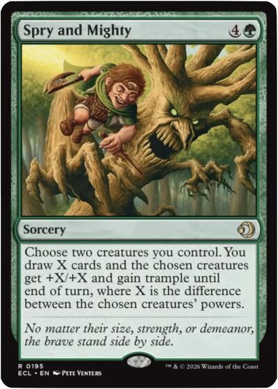 Spry and Mighty ECL #195 (Near Mint Rare) Magic: The Gathering: Lorwyn Eclipsed