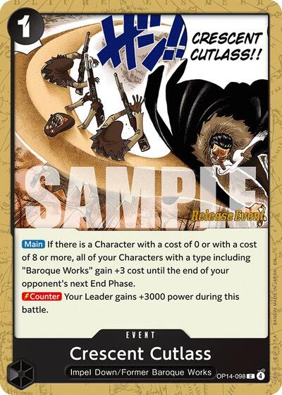 Crescent Cutlass OP14 RE #OP14-098 (Near Mint Common) One Piece Card Game: The Azure Sea's Seven Release Event Cards