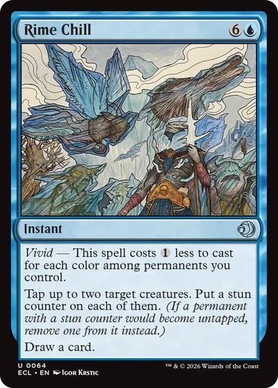 Rime Chill ECL #64 (Near Mint Uncommon) Magic: The Gathering: Lorwyn Eclipsed
