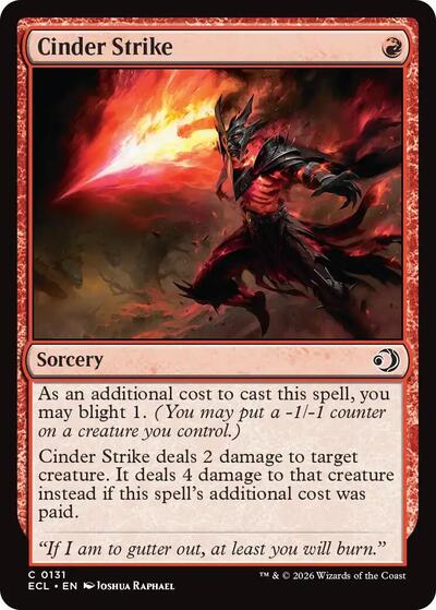 Cinder Strike ECL #131 (Near Mint Common) Magic: The Gathering: Lorwyn Eclipsed