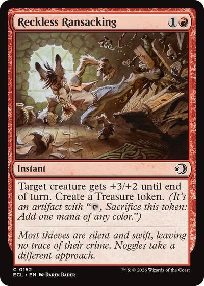 Reckless Ransacking ECL #152 (Near Mint Common) Magic: The Gathering: Lorwyn Eclipsed