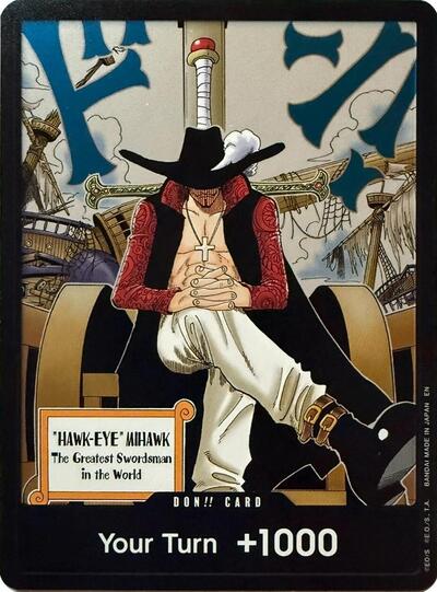 DON Card Dracule Mihawk Foil OP14 (Near Mint DON!!) One Piece Card Game: The Azure Sea's Seven