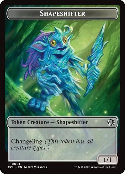 Shapeshifter Merfolk Double Sided Token ECL #1 // 8 (Near Mint T) Magic: The Gathering: Lorwyn Eclipsed