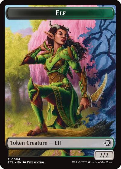 Elf Treasure Double Sided Token ECL #4 // 10 (Near Mint T) Magic: The Gathering: Lorwyn Eclipsed