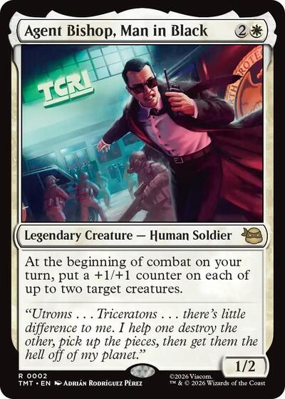 Agent Bishop Man in Black TMT #2 (Near Mint Rare) Magic: The Gathering: Teenage Mutant Ninja Turtles