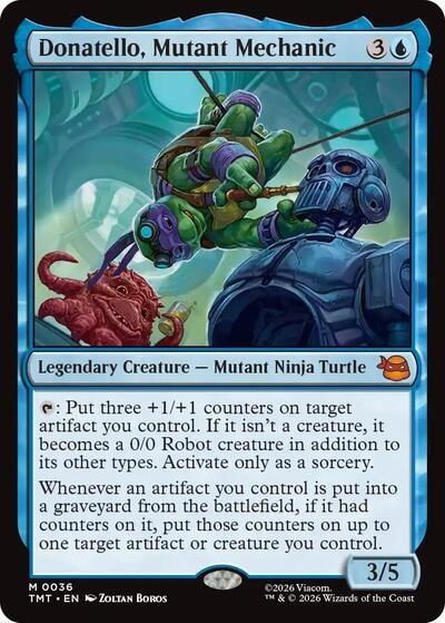Donatello Mutant Mechanic TMT #36 (Near Mint Mythic Rare) Magic: The Gathering: Teenage Mutant Ninja Turtles
