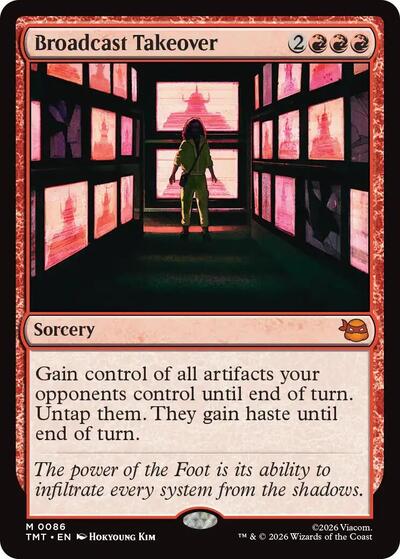 Broadcast Takeover TMT #86 (Near Mint Mythic Rare) Magic: The Gathering: Teenage Mutant Ninja Turtles