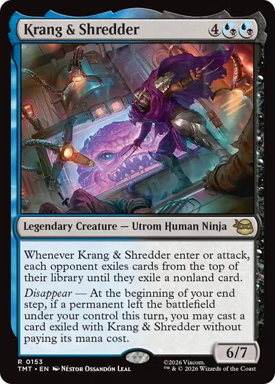Krang and Shredder TMT #153 (Near Mint Rare) Magic: The Gathering: Teenage Mutant Ninja Turtles