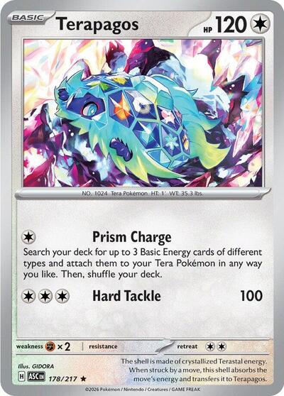 Terapagos Holofoil ASC #178/217 (Near Mint Rare) Pokemon: ME: Ascended Heroes