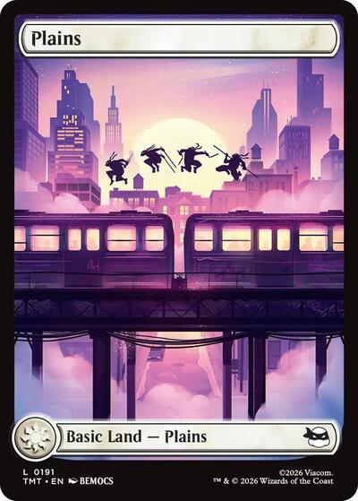 Plains 0191 TMT #191 (Near Mint Land) Magic: The Gathering: Teenage Mutant Ninja Turtles