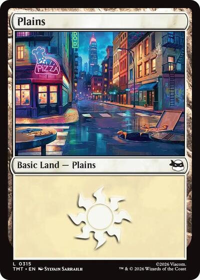 Plains 0315 TMT #315 (Near Mint Land) Magic: The Gathering: Teenage Mutant Ninja Turtles