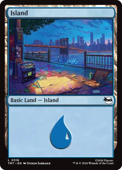 Island 0316 TMT #316 (Near Mint Land) Magic: The Gathering: Teenage Mutant Ninja Turtles