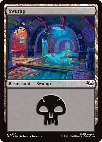 Swamp 0317 TMT #317 (Near Mint Land) Magic: The Gathering: Teenage Mutant Ninja Turtles