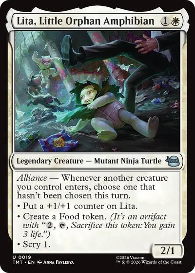 Lita Little Orphan Amphibian TMT #19 (Near Mint Uncommon) Magic: The Gathering: Teenage Mutant Ninja Turtles