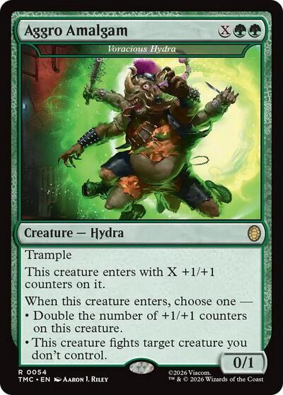 Aggro Amalgam - Voracious Hydra TMC #54 (Near Mint Rare) Magic: The Gathering: Commander: Teenage Mutant Ninja Turtles