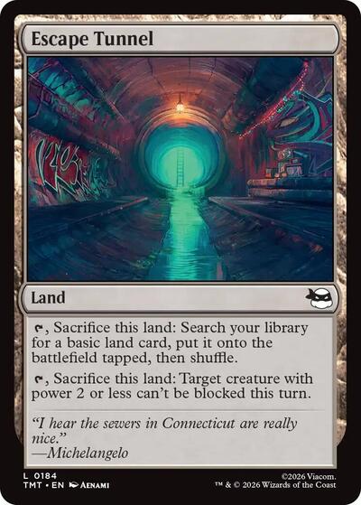 Escape Tunnel TMT #184 (Near Mint Land) Magic: The Gathering: Teenage Mutant Ninja Turtles