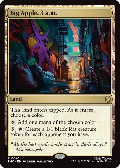 Big Apple, 3 a.m. TMC #42 (Near Mint Rare) Magic: The Gathering: Commander: Teenage Mutant Ninja Turtles
