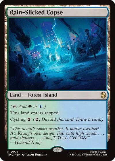 Rain-Slicked Copse TMC #71 (Near Mint Rare) Magic: The Gathering: Commander: Teenage Mutant Ninja Turtles