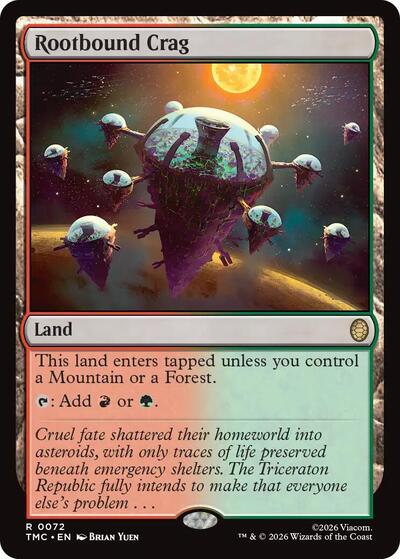 Rootbound Crag TMC #72 (Near Mint Rare) Magic: The Gathering: Commander: Teenage Mutant Ninja Turtles