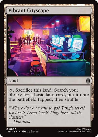 Vibrant Cityscape TMC #82 (Near Mint Common) Magic: The Gathering: Commander: Teenage Mutant Ninja Turtles