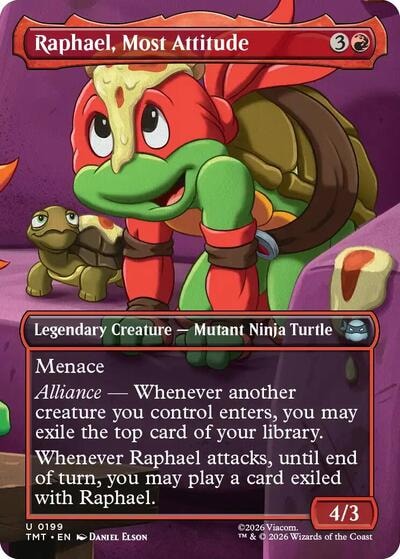 Raphael Most Attitude Borderless Teenage Mutant Ninja Turtles TMT #199 (Uncommon) Magic: The Gathering: