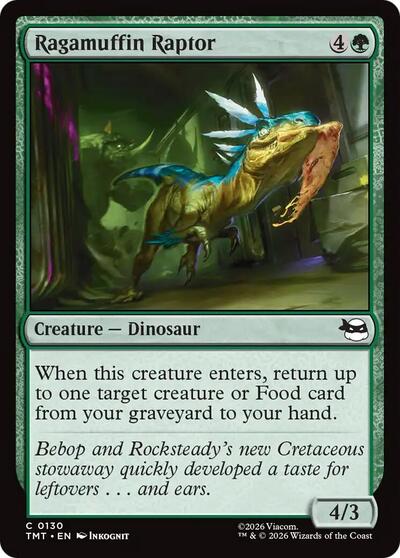 Ragamuffin Raptor TMT #130 (Near Mint Common) Magic: The Gathering: Teenage Mutant Ninja Turtles