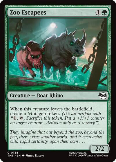 Zoo Escapees Teenage Mutant Ninja Turtles TMT #138 (Common) Magic: The Gathering: