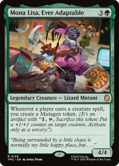 Mona Lisa, Ever Adaptable TMC #126 (Near Mint Rare) Magic: The Gathering: Commander: Teenage Mutant Ninja Turtles