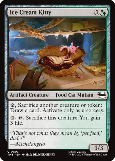 Ice Cream Kitty TMT #150 (Near Mint Common) Magic: The Gathering: Teenage Mutant Ninja Turtles
