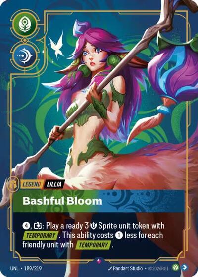 Lillia - Bashful Bloom Foil UNL #189/219 (Near Mint Rare) Riftbound: League of Legends Trading Card Game: Unleashed