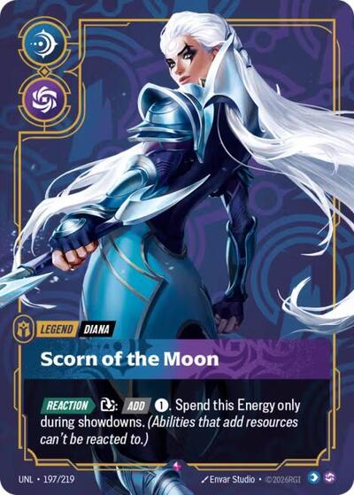 Diana - Scorn of the Moon Foil UNL #197/219 (Near Mint Rare) Riftbound: League of Legends Trading Card Game: Unleashed