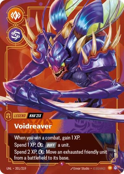 Kha'Zix - Voidreaver Foil UNL #201/219 (Near Mint Rare) Riftbound: League of Legends Trading Card Game: Unleashed
