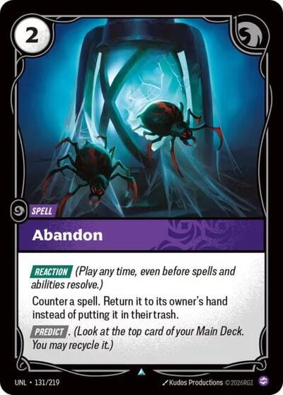 Abandon Foil UNL #131/219 (Near Mint Uncommon) Riftbound: League of Legends Trading Card Game: Unleashed