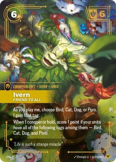 Ivern - Friend to All Foil UNL #177/219 (Near Mint Epic) Riftbound: League of Legends Trading Card Game: Unleashed