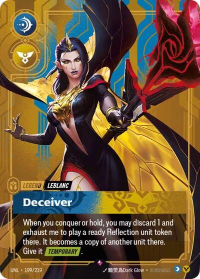 LeBlanc - Deceiver Foil UNL #199/219 (Near Mint Rare) Riftbound: League of Legends Trading Card Game: Unleashed