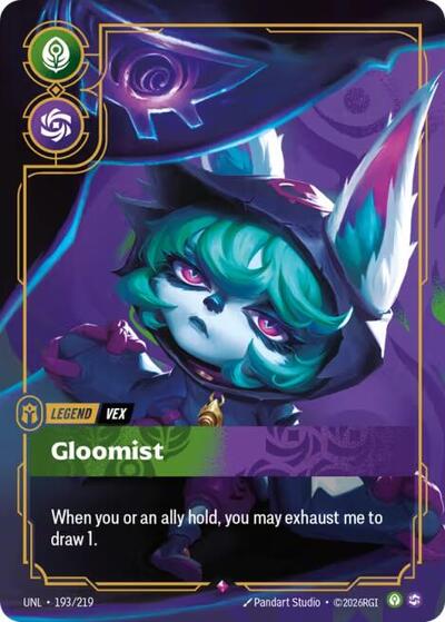 Vex - Gloomist Foil UNL #193/219 (Near Mint Rare) Riftbound: League of Legends Trading Card Game: Unleashed