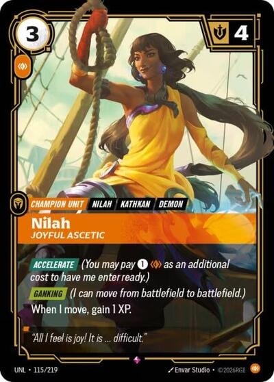 Nilah - Joyful Ascetic Foil UNL #115/219 (Near Mint Rare) Riftbound: League of Legends Trading Card Game: Unleashed
