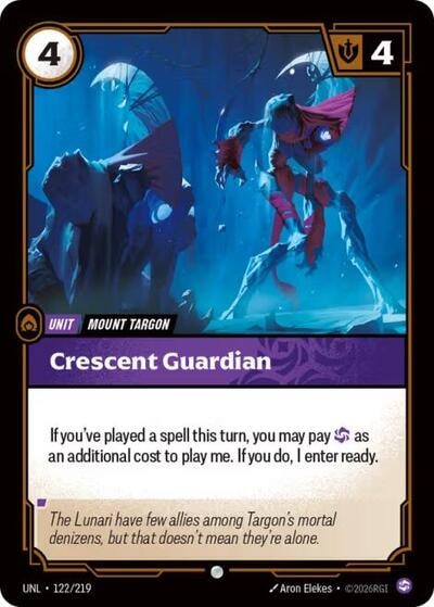 Crescent Guardian Foil UNL #122/219 (Near Mint Common) Riftbound: League of Legends Trading Card Game: Unleashed